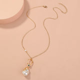 Women's Pearl Earrings Pendant Necklace